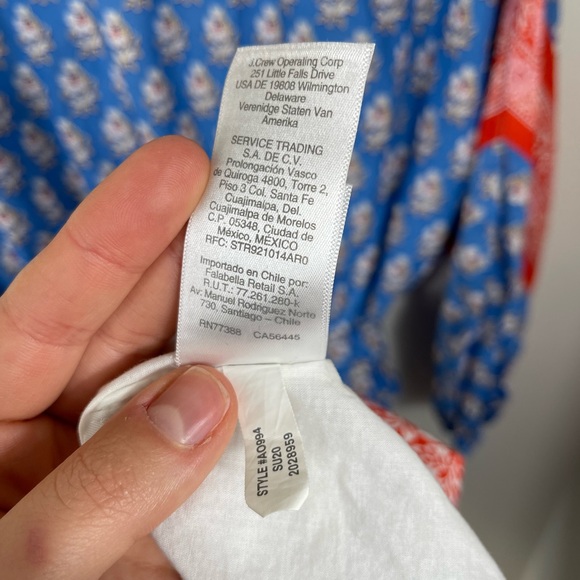 J. Crew V-Neck Cover-Up in Classic Block Blue and Red Floral Maxi Dress Vintage - Picture 16 of 16